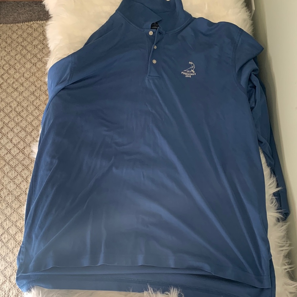 PINEHURST LONG SLEEVE BLUE POLO.